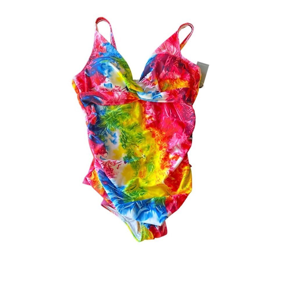 NWT Swimmix One Piece Swimsuit MultiColor Tie Dye Size XXL